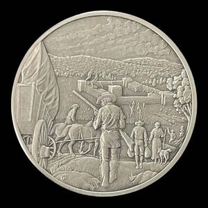 Franklin Mint History of Colonial America Pewter Medal Fort Dummer Vintage VG